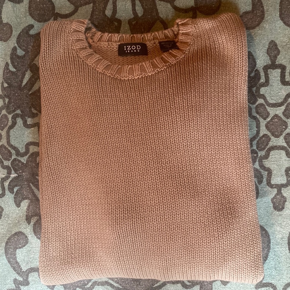 Knit IZod Beige sweater size large